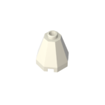 Cone 2 x 2 x 1 2/3 Octagonal, Open Stud #6039 Gobricks White