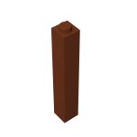Brick 1 x 1 x 5 #2453 Reddish Brown Gobricks 1 KG