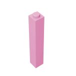 Brick 1 x 1 x 5 #2453 Bright Pink Gobricks 1 KG