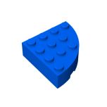 Brick, Round Corner 4 x 4 Full Brick #2577 Blue