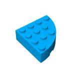 Brick, Round Corner 4 x 4 Full Brick #2577 Dark Azure Gobricks
