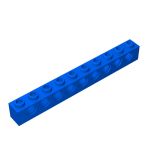 Technic Brick 1 x 10 [9 Holes] #2730 Blue