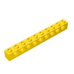 Technic Brick 1 x 10 [9 Holes] #2730 Yellow