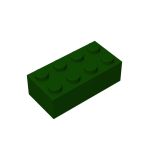 Brick 2 x 4 #3001 Dark Green Gobricks
