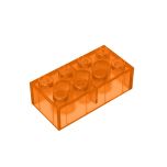 Brick 2 x 4 #3001 Trans-Orange Gobricks