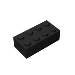 Brick 2 x 4 #3001 Black Gobricks