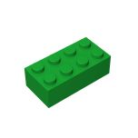 Brick 2 x 4 #3001 Green Gobricks