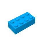 Brick 2 x 4 #3001 Dark Azure Gobricks
