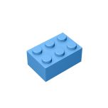 Brick 2 x 3 #3002 Medium Blue Gobricks 1 KG