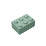 Brick 2 x 3 #3002 Sand Green Gobricks 1 KG