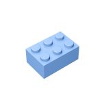Brick 2 x 3 #3002 Bright Light Blue Gobricks 1 KG