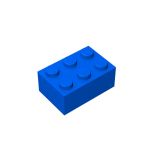 Brick 2 x 3 #3002 Blue Gobricks 1 KG