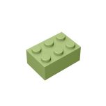 Brick 2 x 3 #3002 Olive Green Gobricks 1 KG