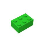 Brick 2 x 3 #3002 Bright Green Gobricks 1 KG