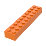Brick 2 x 10 #3006 Orange
