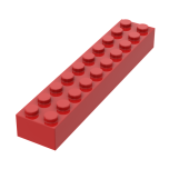 Brick 2 x 10 #3006 Red