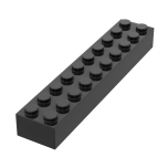 Brick 2 x 10 #3006 Black