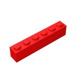 Brick 1 x 6 #3009 Red