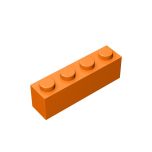 Brick 1 x 4 #3010 Orange