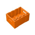 Container, Crate 3 x 4 x 1 2/3 with Handholds #30150 Orange