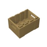 Container, Crate 3 x 4 x 1 2/3 with Handholds #30150 Dark Tan Gobricks