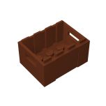 Container, Crate 3 x 4 x 1 2/3 with Handholds #30150 Reddish Brown Gobricks