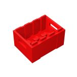 Container, Crate 3 x 4 x 1 2/3 with Handholds #30150 Red Gobricks
