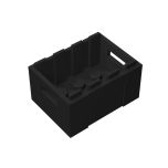 Container, Crate 3 x 4 x 1 2/3 with Handholds #30150 Black