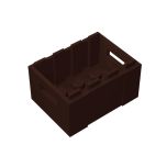 Container, Crate 3 x 4 x 1 2/3 with Handholds #30150 Dark Brown Gobricks