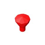 Rock 1 x 1 Jewel 24 Facet #30153 Red