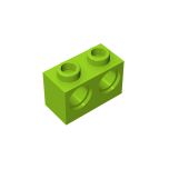 Technic, Brick 1 x 2 with Holes #32000 Lime