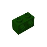 Technic, Brick 1 x 2 with Holes #32000  Dark Green Gobricks