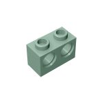 Technic, Brick 1 x 2 with Holes #32000  Sand Green Gobricks