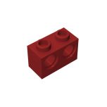 Technic, Brick 1 x 2 with Holes #32000 Dark Red