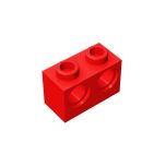 Technic, Brick 1 x 2 with Holes #32000  Red Gobricks