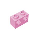 Technic, Brick 1 x 2 with Holes #32000  Bright Pink Gobricks