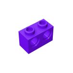Technic, Brick 1 x 2 with Holes #32000  Dark Purple Gobricks