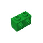 Technic, Brick 1 x 2 with Holes #32000 Green
