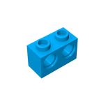 Technic, Brick 1 x 2 with Holes #32000  Dark Azure Gobricks