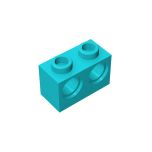 Technic, Brick 1 x 2 with Holes #32000 Medium Azure