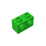 Technic, Brick 1 x 2 with Holes #32000  Bright Green Gobricks