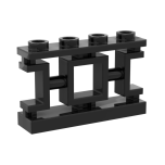 Fence 1 x 4 x 2 Ornamental Asian Lattice with 4 Studs #32932 Black
