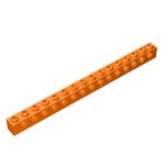 Technic Brick 1 x 16 [15 Holes] #3703 Orange