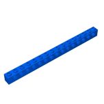Technic Brick 1 x 16 [15 Holes] #3703 Blue