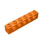 Technic Brick 1 x 6 [5 Holes] #3894  Orange Gobricks