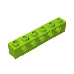 Technic Brick 1 x 6 [5 Holes] #3894  Lime Gobricks