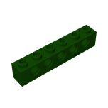 Technic Brick 1 x 6 [5 Holes] #3894  Dark Green Gobricks
