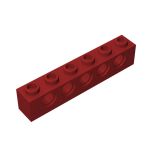 Technic Brick 1 x 6 [5 Holes] #3894  Dark Red Gobricks