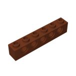 Technic Brick 1 x 6 [5 Holes] #3894  Reddish Brown Gobricks