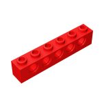 Technic Brick 1 x 6 [5 Holes] #3894 Red